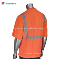 2018 Nouveau Design À La Mode Haute Visibilité Orange 2 Ton T-shirts de Sécurité Cool Workwear Avec 3 M Bandes Réfléchissantes Poche Été